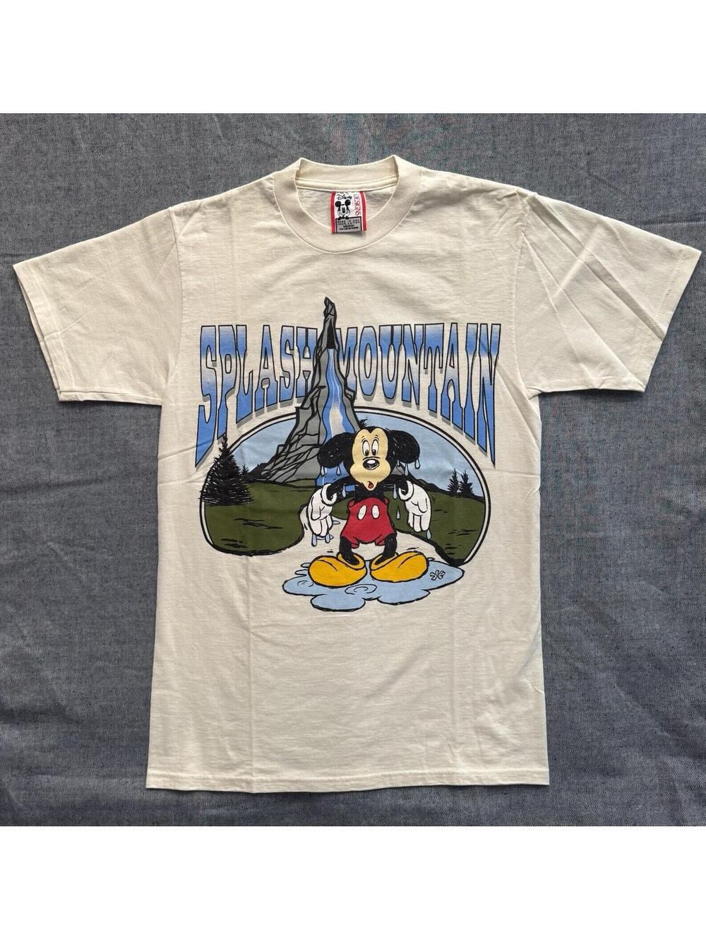 Vintage 90s Disney Splash Mountain Mickey Mouse T-Shirt Size M New Deadstock
